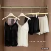 Conjunto de Pijama Sexy de Encaje Ondulado de Color Sólido Romántico Nuevo de Verano con Almohadillas en el Pecho para Mujer