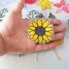 Parches Bordados al por Mayor en Stock, Exquisitos Diseños de Girasol y Hoja de Arce para Ropa, Bolsas y Parches Decorativos