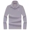 Nueva camiseta de manga larga para hombre, adecuada para hombres de mediana edad y jóvenes, con diseño polo de cuello camisero, hecha de algodón mercerizado, adecuada para primavera y otoño, cómoda y amigable con la piel para uso de negocios