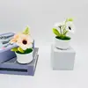 Amazon Artificial 3 Crisântemos Solares Pequenos em Vaso para Interior Mesa Decorações de Planta Verde Bonsai Artificial Venda por Atacado