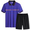 Traje Deportivo Casual de Verano para Hombre Moda Camiseta de Manga Corta con Cuello Camisa Polo Ropa Deportiva Delgada Transpirable