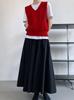 Falda Plisada de Cintura Alta Corte A Lu Xi Falda Larga Otoño 2025 Nueva Elegante de Gama Alta Falda de Paraguas de Gran Oscilación 3212