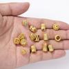 Cuentas huecas de circonita con incrustaciones de oro y arena que conservan un color fuerte, cuentas de barril, oro francés antiguo, marea nacional, pulsera de bricolaje hecha a mano, accesorios de cuentas de cuerda