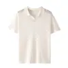 Camisa Polo de Manga Corta para Hombre de Seda de Morera Blanca y Lana Fina para Primavera/Verano 2026 Tejido de Punto Casual de Negocios con Cuello