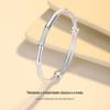 Pulseira de Bambu Jateado Prata Esterlina Feminina Anel Sólido Cavalo Andando Push-Pull Pulseira Pulseira de Prata Antiga Pulseira de Bambu