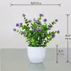 Decoración de Planta Verde Artificial Planta Pequeña en Maceta Flor de Plástico Flor Falsa Juego de Arreglo de Flores Artificiales Decoración de Bonsái Arreglo de Flores para el Hogar Planta en Maceta
