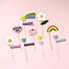 Nova fábrica de decoração de bolos coreanos fornecimento direto urso flor cerejeira plug-in de bolo cartão de bolo de aniversário