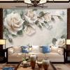 Pintura de parede do quarto da menina Nordic Rose moderna luz de luxo bonito papel de parede de TV papel de parede simples papel de parede da sala de estar