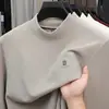 Nuevo Otoño para Hombre Cuello Semi Alto Térmico Polar Capa Base Casual Cálida Capa Interior Top de Polar Doble Cara