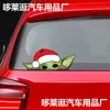 Nuevo adhesivo para carrocería de Amazon PVC autoadhesivo caricatura navideña Baby Yoda sticker de cuaderno espiando