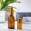 Botella de Vidrio Marrón para Aceite Esencial Portátil con Gotero Botella Rellenable 30ml Envase de Líquido Esencial Botella Vacía Botella de Spray