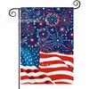 Bandera de Jardín para el Día de la Independencia Más Vendida de Amazon, Bandera Festiva Americana con Estampado de Estrellas y Rayas, Material de Lino, Bandera Decorativa para Exteriores