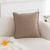 Crema Funda de Almohada con Nudo Estilo Retro Avanzado Sofá Cama Marrón Cama Almohada Lumbar Cojín Relleno Ventana de Bahía