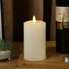 Accesorios personalizados para fiesta de bodas vela electrónica LED cilíndrica simulación vela de bala plana lisa luz ambiental