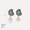 Nuevos Pendientes de Perla Mabe con Cierre de Plata 925 Estilo Chino, Pendientes Sencillos y de Alta Gama con Esmalte Colorido y Acabado Vidriado, Pendientes Mabe