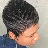 Peruca Feminina Nova 2025 Peruca Europeia e Americana Transfronteiriça Cabelo Curto Preto Feminino Seda de Alta Temperatura Fibra Química Cabelo Curto Cacheado em estoque