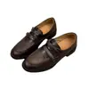 Cierre de velcro, estilo británico, puntera profunda, zapatos de cuero versátiles para mujer, nueva colección otoño 2026, mocasines sin cordones para ir al trabajo, zapatos planos para mujer