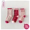 Promoção outono e inverno 2022 meias infantis desenho animado florzinha tridimensional meias da moda para meninas xadrez coreano cano alto para meninas