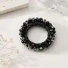 Celebridad de Internet Coreana Diadema Elegante Diadema de Perlas y Cristales para Mujer Banda Elástica Simple y Versátil para Cola de Caballo Accesorios para el Cabello de Bola