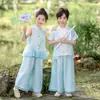 Trajes Hanfu de Recitación de Poesía para Niños, Trajes Tradicionales Chinos para Niñas, Atuendos para Actuaciones Corales, Trajes Tang de Jardín de Infancia para Actuaciones del 1 de Junio