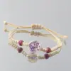 Pulsera de Serie de Flores Secas al por Mayor Vidrio Espécimen de Flor Real Gipsófila Flor de Durazno Árbol de la Fortuna Mariposa Pulsera Escénica Joyería