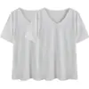 Comercio Exterior Transfronterizo Europeo y Americano Verano 2026 Camiseta Blanca Versátil de Cuello en V Moda Casual Holgada de Manga Corta Al por Mayor en Stock