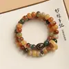 Pulseira de Raiz de Bodhi Estilo Chinês Dunhuang Contas de Ábaco Fecho de Segurança Círculo Duplo Novo Estilo Chinês Doze Animais do Zodíaco Brincadeira Cultural Pulseira de Contas Budistas