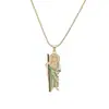 Aogu Joyería Religiosa Cruzada Europea y Americana Más Vendida con Chapado en Cobre Oro de 18 Quilates Incrustado con Circonita para Mujer, Collar Personalizado de Lujo Ligero de Nicho Nuevo