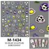 Novos Adesivos 5D Embossados para Nail Art Adesivos de Natal Boneco de Neve Floco de Neve Papai Noel Desenho Animado Estéreo Adesivos Adesivos para Unhas