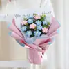 Buquê de flores de crochê feito à mão com fio acabado flores artificiais Dia dos Professores presente para professor namorada melhor amiga floricultura atacado aniversário
