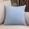 Funda de almohada de lino de color liso, extraíble y lavable, adecuada para cojines de sofá, respaldos de asiento de coche y almohadas cuadradas de cabecera, venta al por mayor transfronteriza