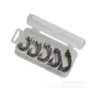 Set de anzuelos crank Fábrica de aparejos de pesca Venta al por mayor Set de anzuelos crank de panza ancha Señuelo Anzuelo para gusanos blandos Caja de cinco compartimentos Pez