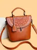 Bolso Cubo Nuevo Bolso Cruzado Bolso de Hombro Retro para Mujer Hecho a Mano Color Limpiado Versátil Gran Capacidad Bolso de Moda Transfronterizo para Mujer