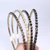 Tiara de Corrente de Cristal Coreana, Faixa de Cabelo Feminina Simples e Elegante, Acessório de Cabelo para Domar Fios Soltos, Acessório de Cabelo Versátil, Design Popular de Corrente