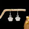 Pendientes Retro de Estilo Étnico Miao Plateados Transfronterizos Europeos y Americanos Pendientes Largos con Borlas de Flor Estilo Bohemio Personalizados
