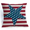 Funda de almohada patriótica para el Día de la Independencia de Amazon transfronterizo Lino Bandera de EE. UU. Día de la Libertad Almohada Venta al por mayor