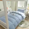 Conjunto de Roupa de Cama Simples para Dormitório de Estudante Universitário Conjunto de Três Peças Algodão Puro Todo Algodão Amigo da Pele Suave Capa de Edredom Lençol de Cama Lençol com Elástico para Cama de Solteiro Conjunto de Quatro Peças