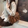 Bolsa Transversal Estilo Japonês Estilo Antigo Estilo Universitário Cool Grande Capacidade Simples PU Retrô Bolsa de Ombro Bolsa de Aula para Estudantes