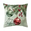 Funda de almohada navideña fresca en acuarela con estampado de piñas y bayas temáticas del bosque, adecuada para salas de estar de alojamientos y fundas de cojín festivas