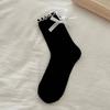 Meias Femininas Verão Malha Fina Respirável Meias Mid-tube Japonesa Menina Ballet Wind Heel Bow Jk Pile Meias