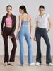 Pantalones Acampanados para Exteriores Osyo Sin Costuras de Cintura Alta Deportivos para Yoga Pantalones de Fitness Pierna Ancha Ligeramente Acampanados Secado Rápido Ajustados