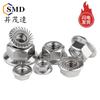 Tuerca hexagonal con brida de EE. UU. de acero inoxidable 304, tuerca antideslizante con brida UNC en pulgadas de 1/4, 5/16, 3/8 y 1/2