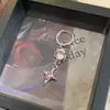 Pendientes Colgantes de Espina de Diablo para Mujer, Clips para Orejas de Acero de Titanio con Diseño de Estrella de Diamante Brillante, Pendientes de Lujo Ligero y de Gama Alta