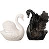 Un Par de Adornos de Cisne para la Sala de Estar, la Vinoteca, la Entrada, el Mueble de TV, el Aparador; Decoraciones Cerámicas de Alta Gama, Puramente Hechas a Mano