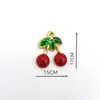 Novos acessórios tridimensionais de liga metálica com esmalte drip de cereja e morango para joias DIY, chaveiros, bolsas, pulseiras e pingentes