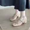 Zapatos Mary Jane de plataforma para mujer, nuevo estilo de verano 2026, con lazo, puntera cuadrada, tacón grueso, tacón alto, corte bajo, bailarinas