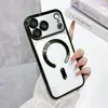 Capa Magnética com Sucção Galvanizada Adequada para iPhone 18 Pro Max, Película de Lente Transparente, Capa Anti-Queda de Cobertura Total para Apple 17, 11