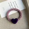 Cuerda para el pelo de felpa dulce con forma de corazón, banda elástica alta para el pelo, anillo para el pelo simple y duradero, cuerda para el pelo elegante de estilo coreano para niñas