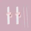 Ferramenta para Beber Sopa de Bebê, Ferramenta para Beber Mingau com Acessórios de Canudo com Fivela, Tigela de Silicone com Canudo para Suplemento Alimentar Infantil, Não Descartável