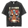 Camiseta Anime Jujutsu Kaisen Camiseta Lavada Vintage Gojo Sat